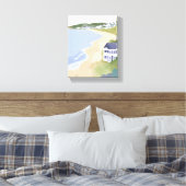 Bonnet Shores | Rhode Island Strand Watercolor Canvas Afdruk (Insitu (Slaapkamer))