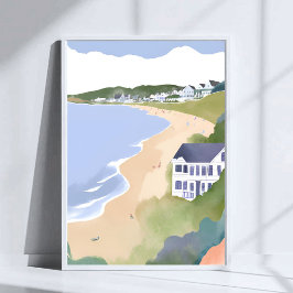 Bonnet Shores | Rhode Island Strand Watercolor Poster