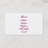 BONNET VISITEKAARTJE (Achterkant)