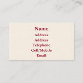 BONNET VISITEKAARTJE (Achterkant)