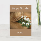 **BONNETT/DAISIES BIRTHDAY voor *AUNT* Card Kaart (Voorkant)