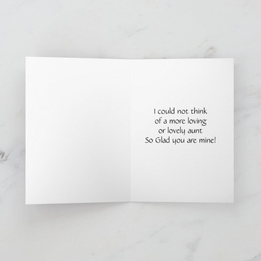 **BONNETT/DAISIES BIRTHDAY voor *AUNT* Card Kaart (Binnen)