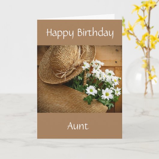 **BONNETT/DAISIES BIRTHDAY voor *AUNT* Card Kaart (Gele Bloem)