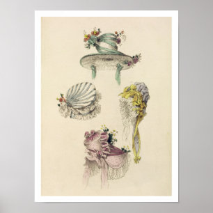 Bonnetten voor een keer, het bord van de mode van  poster