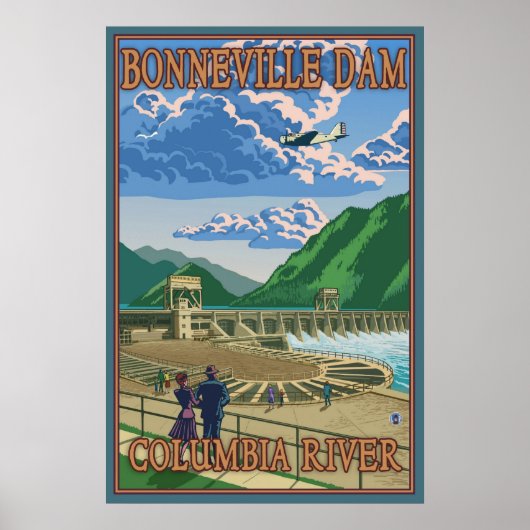 Bonneville Dam - Columbia River, OR Travel Poster (Voorkant)
