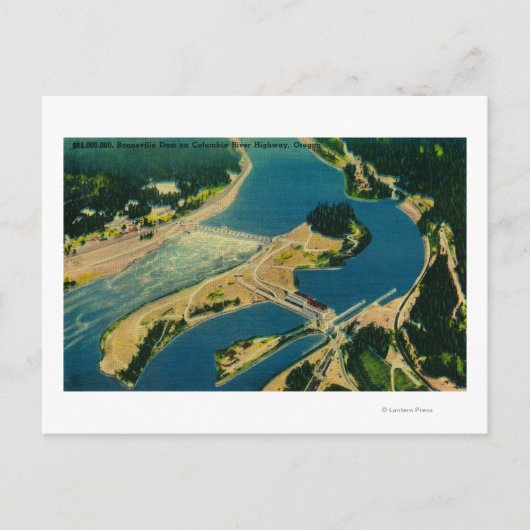 Bonneville Dam en Columbia Briefkaart (Voorkant)