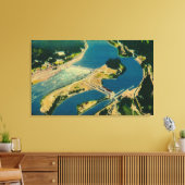 Bonneville Dam en Columbia Canvas Afdruk (Insitu (Woonkamer))