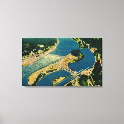 Bonneville Dam en Columbia Canvas Afdruk (Voorkant)