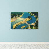 Bonneville Dam en Columbia Canvas Afdruk (Insitu (Houten vloer))