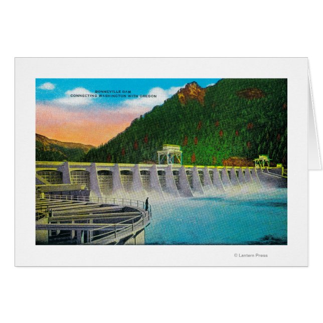 Bonneville Dam op Columbia River (Voorkant Horizontaal)