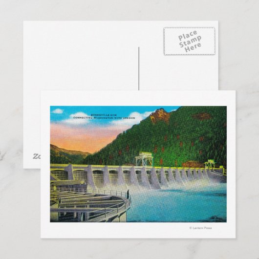 Bonneville Dam op Columbia River Briefkaart (Voorkant / Achterkant)