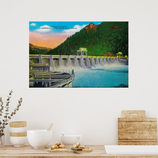 Bonneville Dam op Columbia River Poster (Keuken)