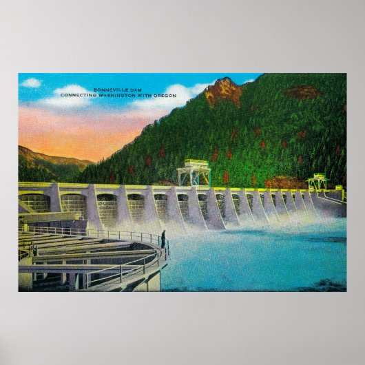 Bonneville Dam op Columbia River Poster (Voorkant)