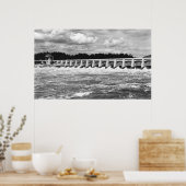 Bonneville Dam Uitzicht van de hoofdronddraaifoto Poster (Keuken)