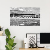 Bonneville Dam Uitzicht van de hoofdronddraaifoto Poster (Thuiskantoor)