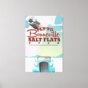 Bonneville Salt Flat Utah vintage poster Canvas Afdruk