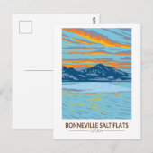Bonneville Salt Flats Utah Travel Art Vintage Briefkaart (Voorkant / Achterkant)