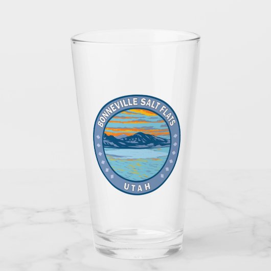 Bonneville Salt Flats Utah Travel Art Vintage Glas (Voorkant)