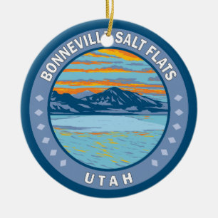 Bonneville Salt Flats Utah Travel Art Vintage Keramisch Ornament