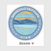 Bonneville Salt Flats Utah Travel Art Vintage Sticker (Vel)