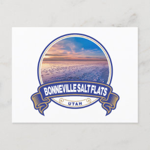Bonneville Salt Flats Utah Travel Badge Briefkaart