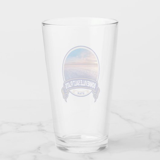 Bonneville Salt Flats Utah Travel Badge Glas (Achterkant)