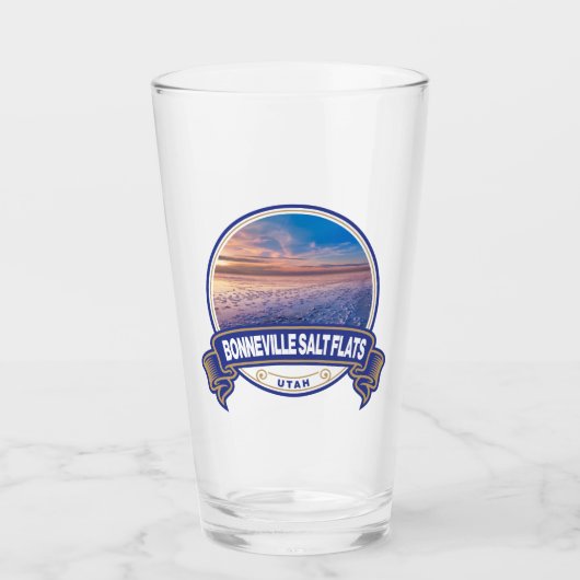 Bonneville Salt Flats Utah Travel Badge Glas (Voorkant)