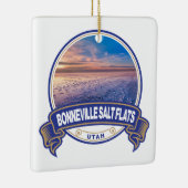 Bonneville Salt Flats Utah Travel Badge Keramisch Ornament (Rechts)
