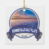 Bonneville Salt Flats Utah Travel Badge Keramisch Ornament (Achterkant)