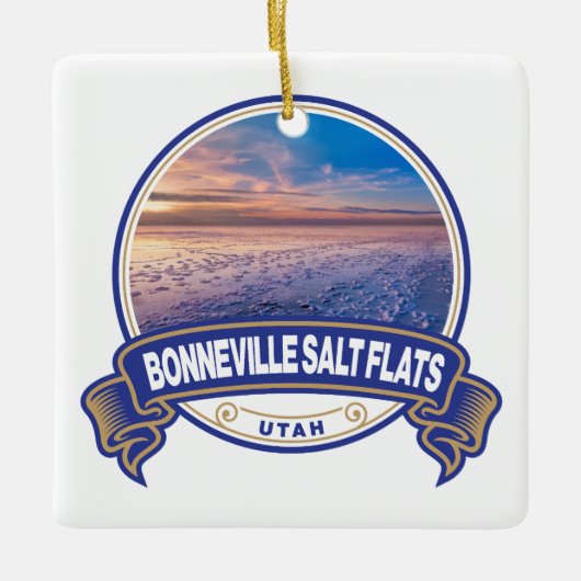 Bonneville Salt Flats Utah Travel Badge Keramisch Ornament (Voorkant)