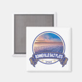 Bonneville Salt Flats Utah Travel Badge Magneet (Voorkant / Achterkant)
