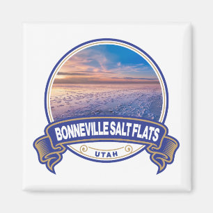 Bonneville Salt Flats Utah Travel Badge Magneet
