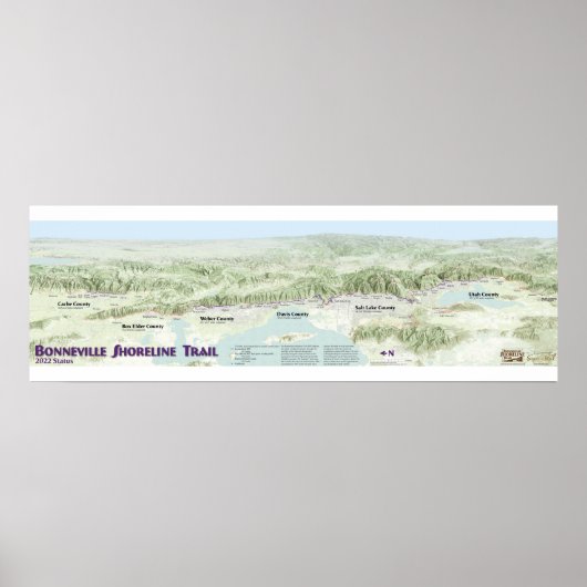 Bonneville Shoreline Trail Map Poster (Voorkant)