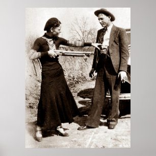 Bonnie and Clyde Fooling rond 1934 groot Poster