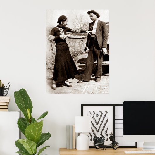 Bonnie and Clyde Fooling rond 1934 groot Poster (Thuiskantoor)