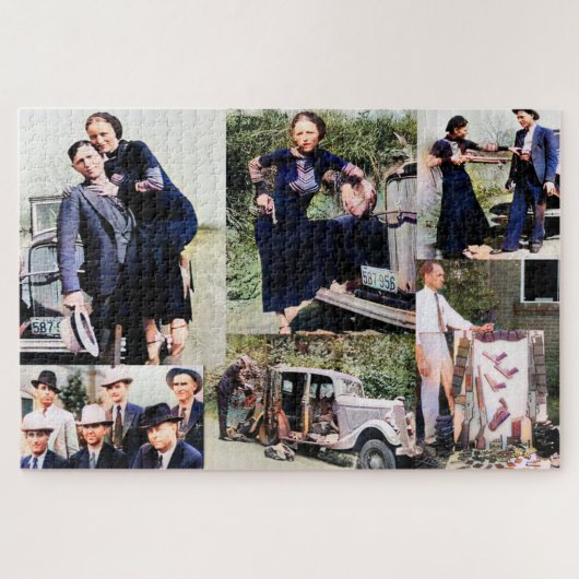 Bonnie and Clyde Story Collage Redux Legpuzzel (Horizontaal)