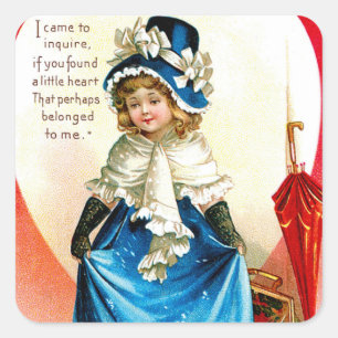 Bonnie Blauwe Valetine Vierkante Sticker