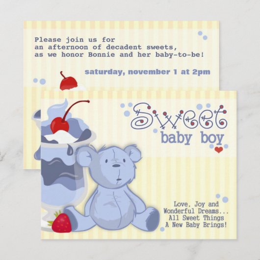 Bonnie Blue Beer Shower-uitnodiging Uitnodiging Briefkaart (Voorkant / Achterkant)