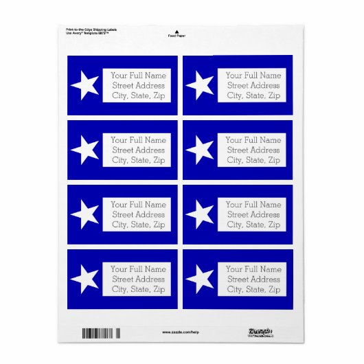 Bonnie Blue Flag Etiket (Full Sheet)