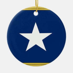 Bonnie Blue Flag First Texas Cofederate Volunteers Keramisch Ornament