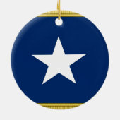 Bonnie Blue Flag First Texas Cofederate Volunteers Keramisch Ornament (Achterkant)