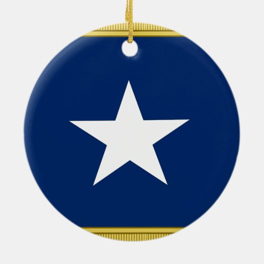 Bonnie Blue Flag First Texas Cofederate Volunteers Keramisch Ornament (Achterkant)