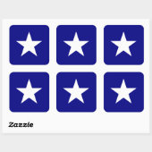 Bonnie Blue Flag White Star Vierkante Sticker (Vel)