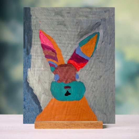 Bonnie Bunnie Acryl Print - Creatief getekend Bord (Neutraal)