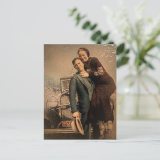 Bonnie & Clyde Briefkaart (Staand voorkant)