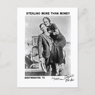 Bonnie & Clyde in Westminster (Texas) Briefkaart