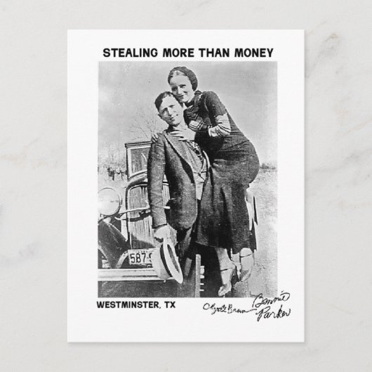 Bonnie & Clyde in Westminster (Texas) Briefkaart (Voorkant)