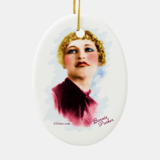 Bonnie & Clyde Keramisch Ornament (Achterkant)