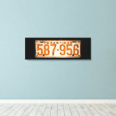 Bonnie & Clyde License Plate Canvas Afdruk (Insitu (Houten vloer))