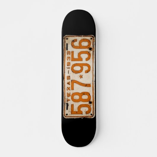 Bonnie & Clyde License Plate Persoonlijk Skateboard (Voorkant)